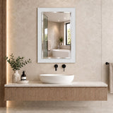 Rectangular White Glass Framed Mirror - 600x750mm