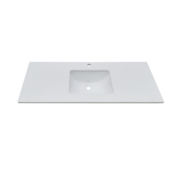 WS1200 - 1200x460mm Tear White Stone Top with Undermount Basin