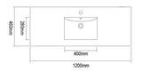 WS1200 - 1200x460mm Tear White Stone Top with Undermount Basin – alternate view