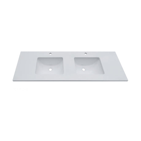 WS1200D - 1200x460mm Tear White Stone Top with Double Bowl Undermount Basin