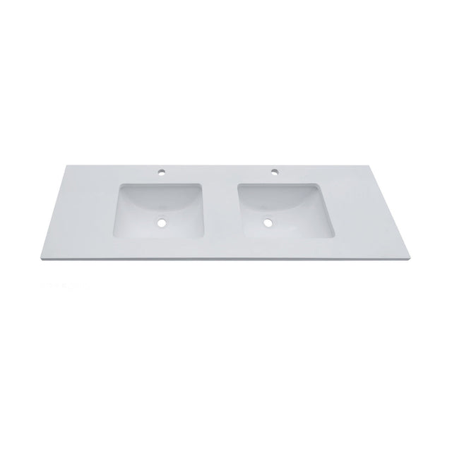 WS1500D - 1500x460mm Tear White Stone Top with Double Bowl Undermount Basin
