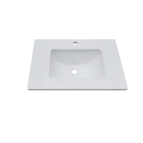 WS600 - 600x460mm Tear White Stone Top with Undermount Basin