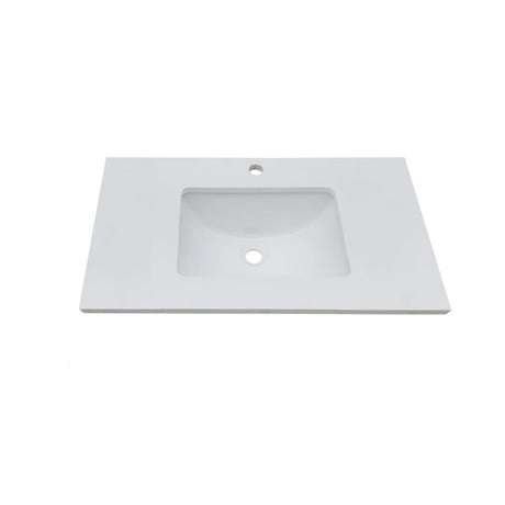 WS750 - 750x460mm Tear White Stone Top with Undermount Basin