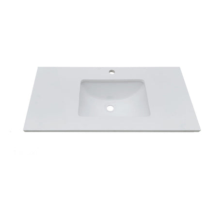 WS900 - 900x460mm Tear White Stone Top with Undermount Basin