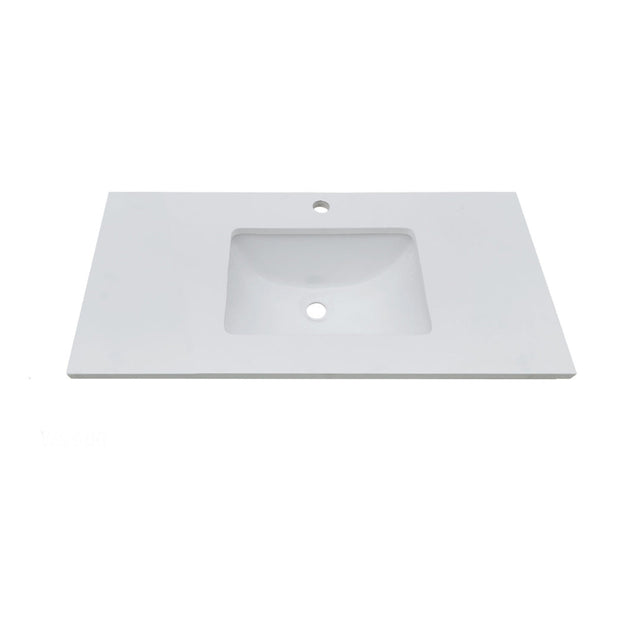 WS900 - 900x460mm Tear White Stone Top with Undermount Basin