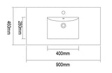 WS900 - 900x460mm Tear White Stone Top with Undermount Basin – alternate view