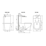 Wellness Care Rimless Back-to-Wall Toilet Suite – Grey Disabled Compliant – detail view