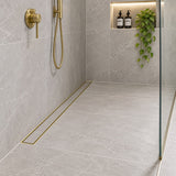 Aluminium Tile Insert Shower Drain – Brushed Gold