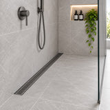 Aluminium Slotted Shower Drain - Gun Metal