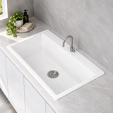 780mm Single Bowl White Granite Sink - 780 x 510 x 210mm