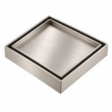 Tile Insert Floor Waste Brushed Nickel - 316 Marine Grade Stainless Steel -  120 x 120mm