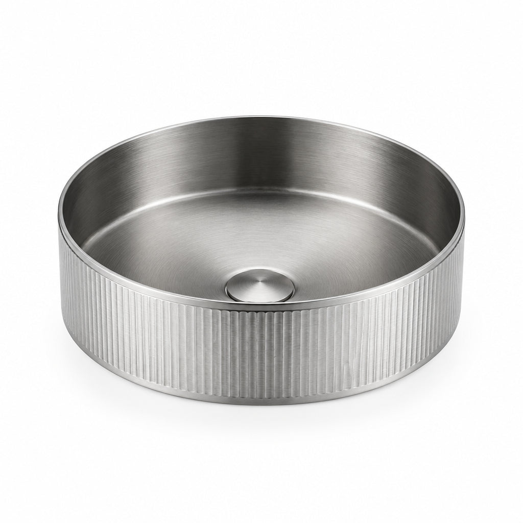 Alia Stainless Steel Fluted Grooved Basin