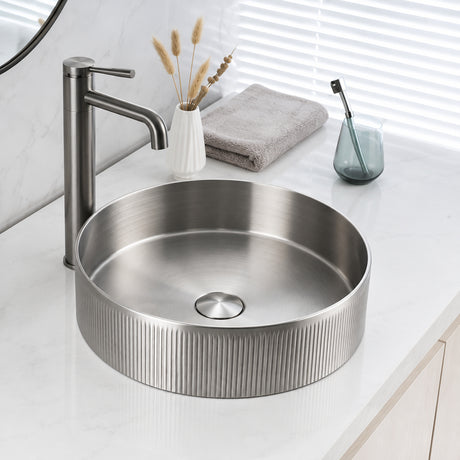 Alia Stainless Steel Fluted Grooved Basin