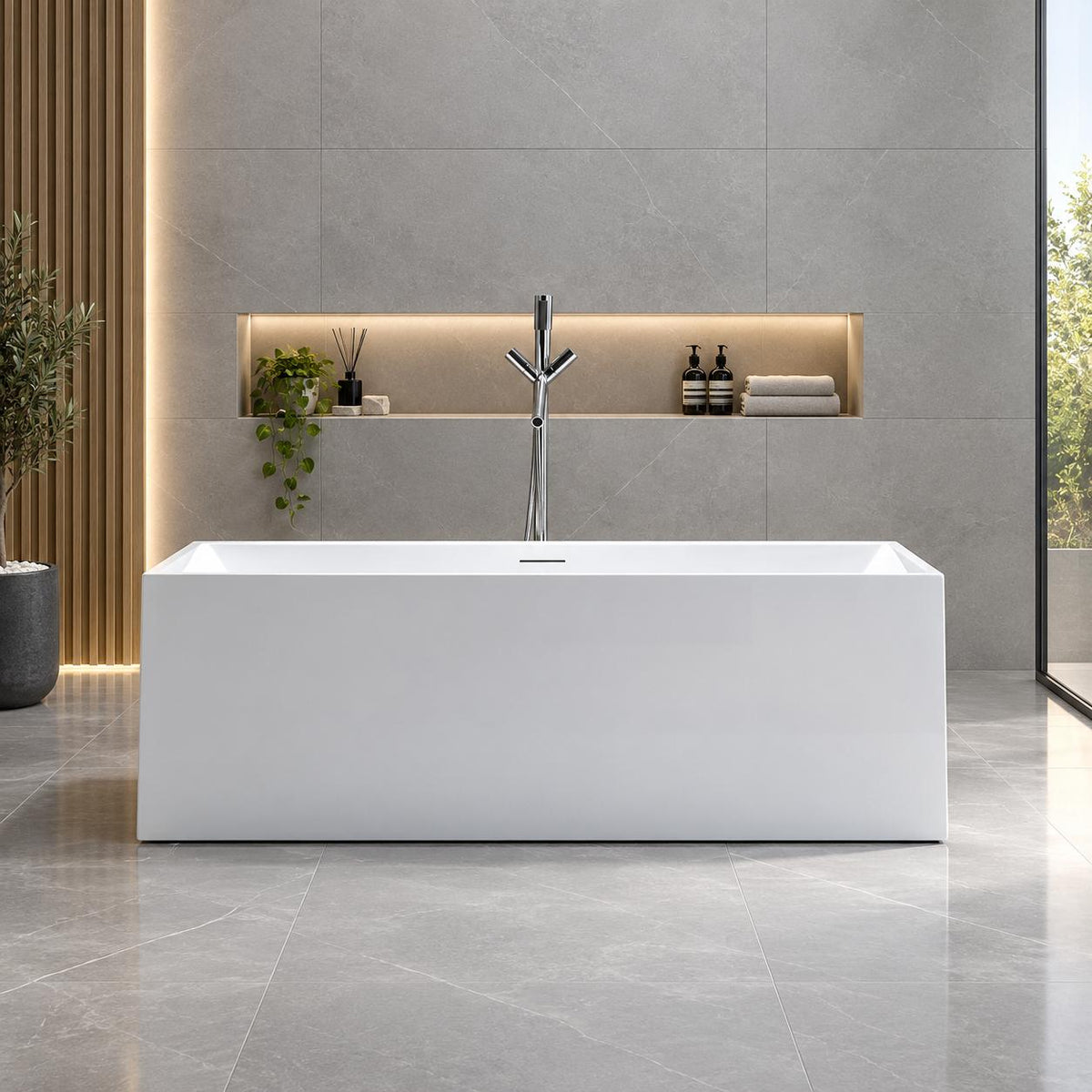 Brooklyn Multi-fit-free Gloss White Freestanding Bath - 1400mm