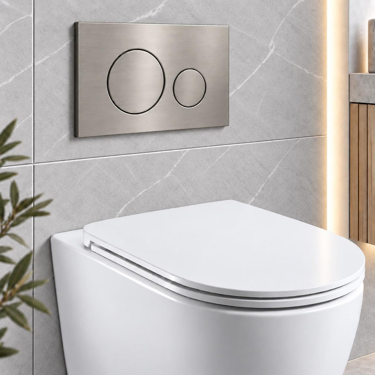 Stainless Steel Round Flush Buttons for Geberit Sigma – Brushed Nickel