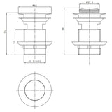 Pop-up Waste Basin Non Overflow 32mm – detail view