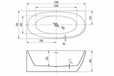 Vienna Egg Gloss White Corner Freestanding Bath Left Hand - 1500mm