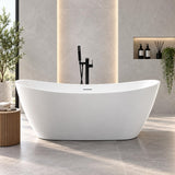 Frances Double High Back Gloss White Freestanding Bath - 1500mm