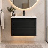 Fremantle 750mm All Draw Wall Hung Vanity Matte Black - 750x475x545