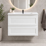 Fremantle 750mm All Draw Wall Hung Vanity Matte White - 750x475x545