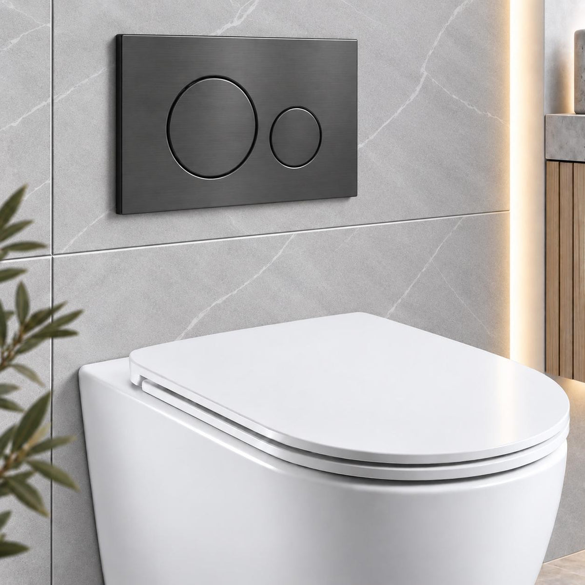 Stainless Steel Round Flush Buttons for Geberit Sigma – Gun Metal