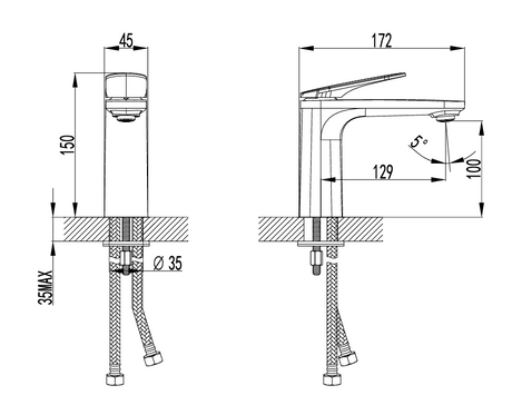 Sulu II Basin Mixer – view 6