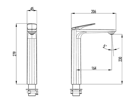 Sulu II High Rise Basin Mixer – view 5