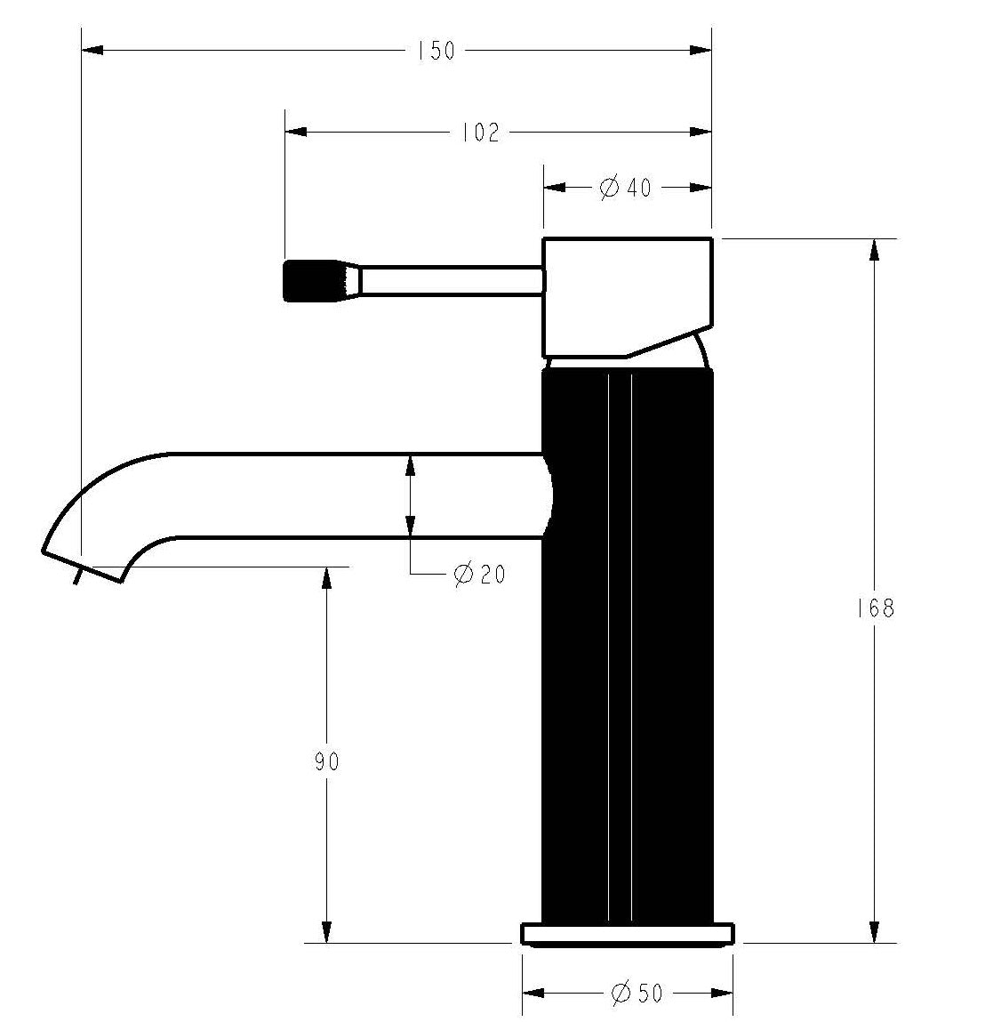 Linie Basin Mixer – view 4