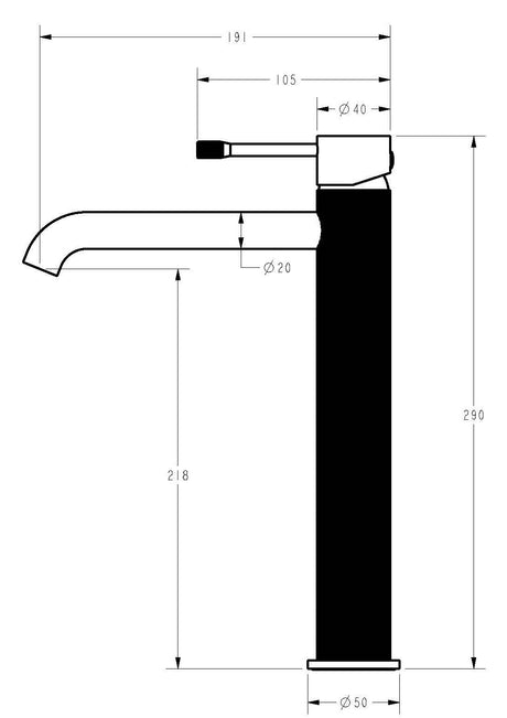 Basin Mixer High Rise – view 4