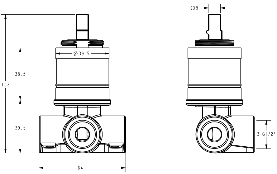 Linie Wall Mixer Body – alternate view