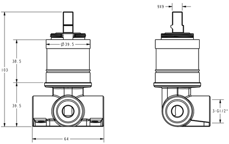 Linie Wall Mixer Body – alternate view