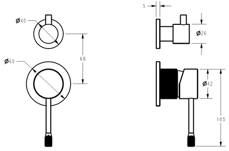 Linie Wall Diverter Mixer Trim Kits – view 4