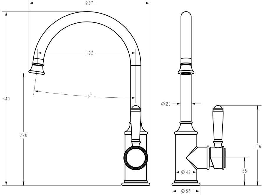 Clasico Sink Mixer Gooseneck – view 5