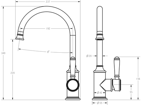 Clasico Sink Mixer Gooseneck – view 5