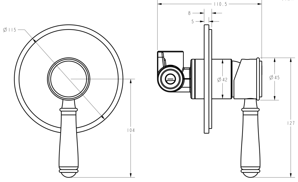 Clasico Wall Mixer Trim Kit – view 5