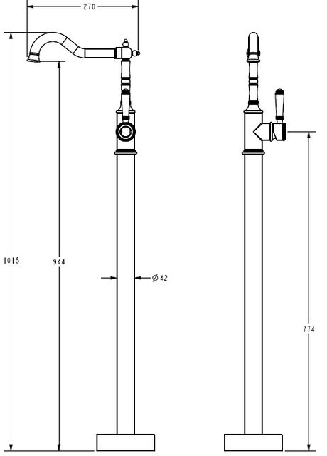 Clasico Bath Mixer Freestanding – view 5