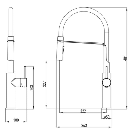 Hali Sink Mixer Multi-Function Pull-Out Lead Free – view 4