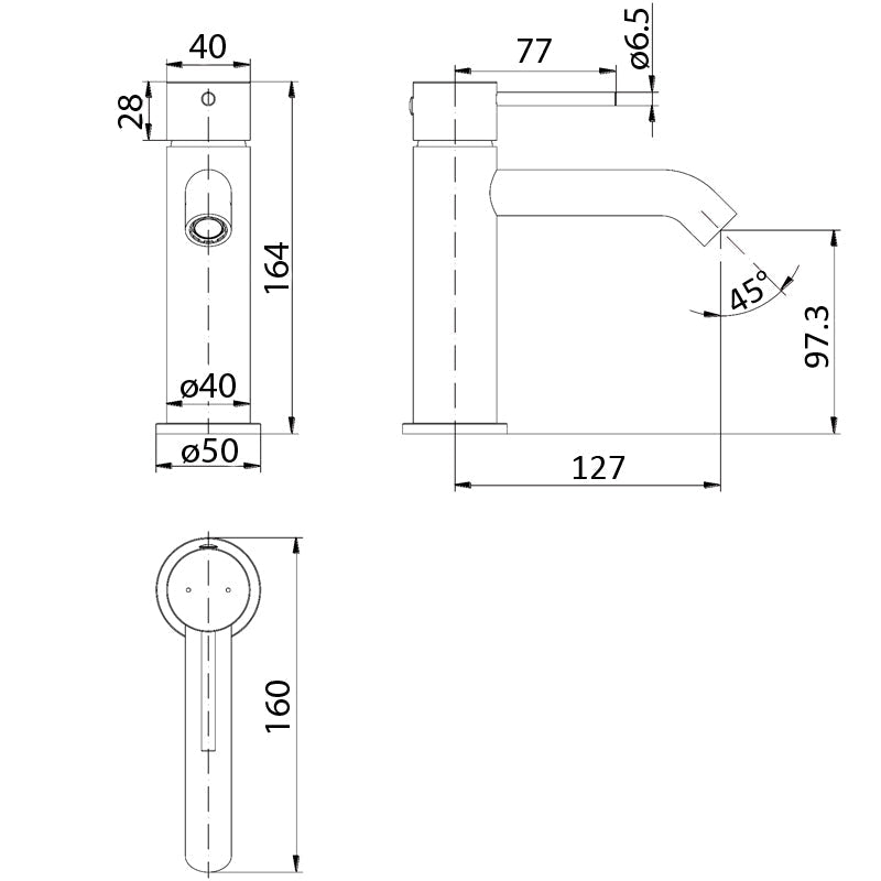 Hali Basin Mixer Lead Free – view 5
