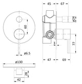 Hali Wall Mixer Diverter – view 6