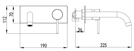 Hali Wall Basin Mixer Curved Spout Lead Free – view 6
