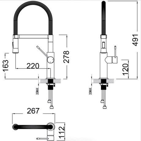 Scotia Sink Mixer Pull-Out Lead Free – detail view