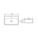 WH5035 - 500x350x120mm Gloss White Wall Hung Basin – alternate view