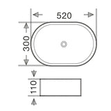 BA5230 - 520x320x115mm Gloss White Above Countertop Basin – alternate view
