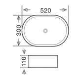 BA5230MW - 520x320x115mm Matte White Above Countertop Basin – alternate view
