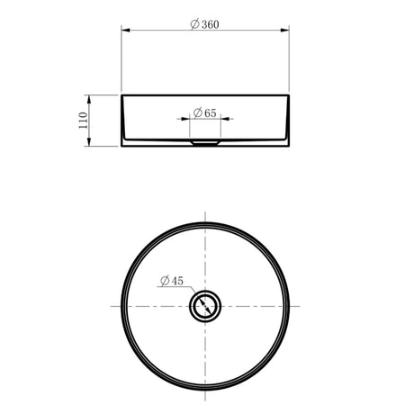 SS360 - 360x360x110mm Stainless Steel Above Counter Basin – alternate view