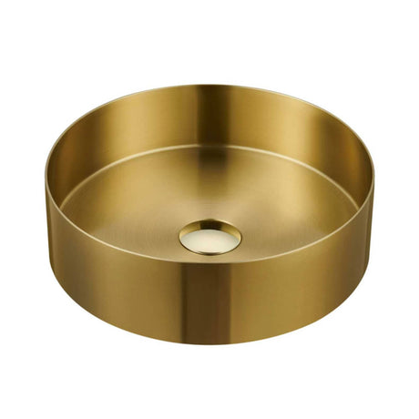 SS360BG - 360x360x110mm Stainless Steel Brushed Gold Above Counter Basin
