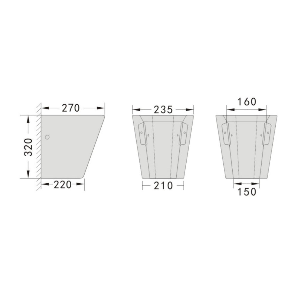 WHP510 - 510x420x175mm Gloss White Wall Hung Basin With Integral Shroud – alternate view