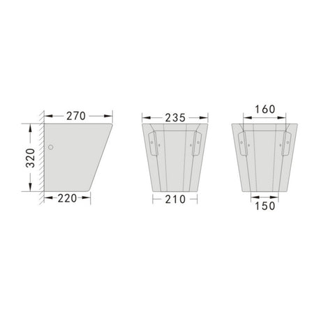WHP510 - 510x420x175mm Gloss White Wall Hung Basin With Integral Shroud – alternate view