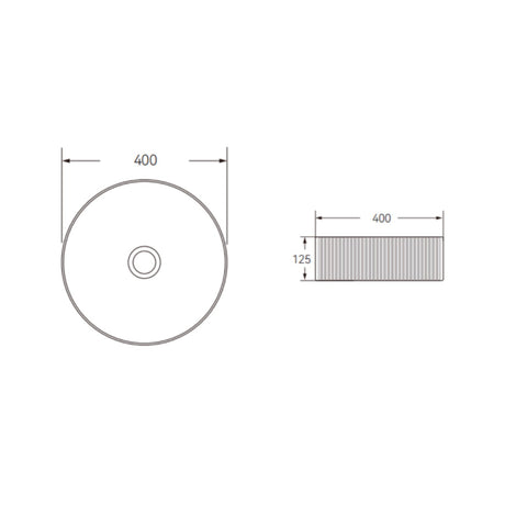 FL400 - 400x400x125mm Above White Above Countertop Basin – view 4