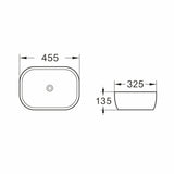 BA455MW - 455x325x135mm Matte White Above Countertop Basin – alternate view
